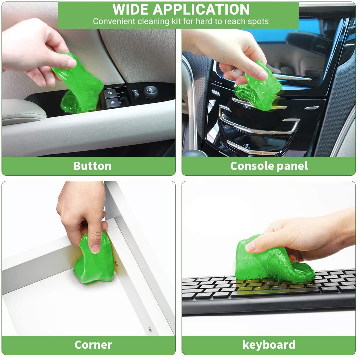ULTRICS Keyboard Dust Cleaner, Magic Sticky Gel Putty Soft Flexible Cleaning Kit for PC Computer Laptop MacBook Remote Control Mobile Telephone Printer Car Air Vents Dashboard Type Writer and More