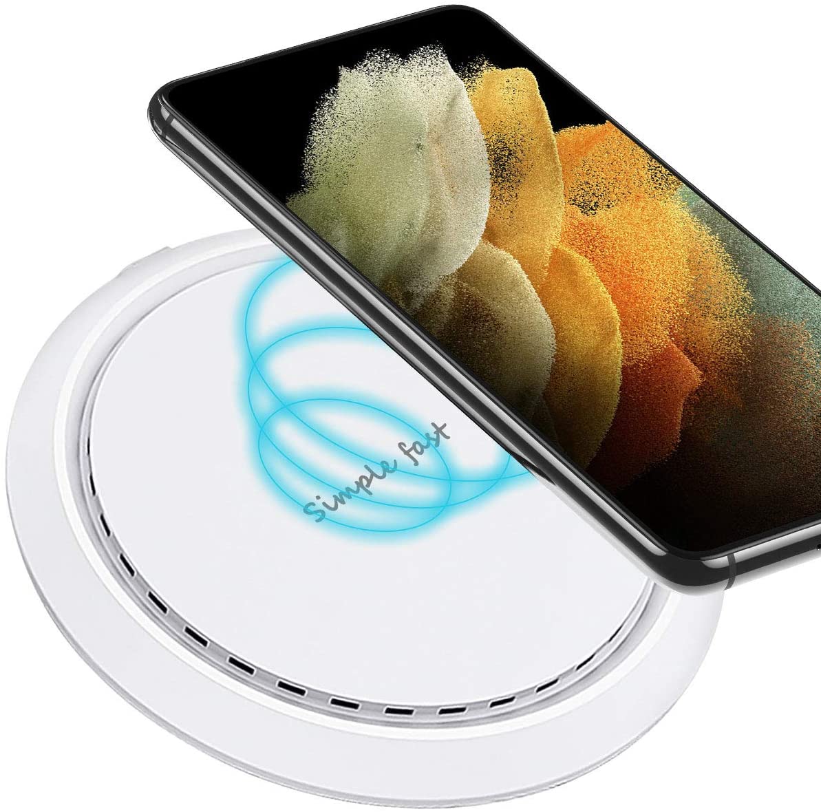 ULTRICS Wireless Charging Pad, Ultra Slim 10W Fast Wireless Charger Compatible with iPhone 12 Pro Max/12 Mini/SE 2020/11/11 Pro/XS Max/X/8 Plus, Airpods Pro, Galaxy S21 Ultra/S20+/S10e/S9, Note 20/10