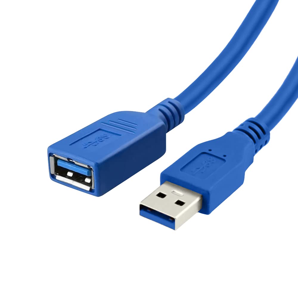ULTRICS USB 3.0 Extension Lead - A blue USB 3.0 extension cable with male and female connectors. Ideal for extending USB connections and providing high-speed data transfer between devices.