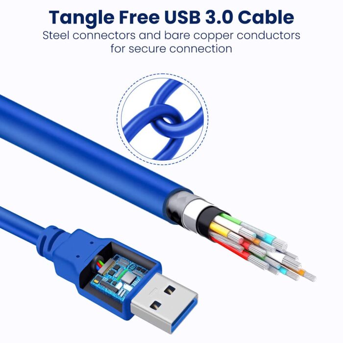ULTRICS USB 3.0 Extension Lead - A blue USB 3.0 extension cable with male and female connectors. Ideal for extending USB connections and providing high-speed data transfer between devices.