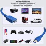 ULTRICS USB 3.0 Extension Lead - A blue USB 3.0 extension cable with male and female connectors. Ideal for extending USB connections and providing high-speed data transfer between devices.