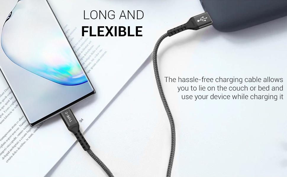 ULTRICS USB C Cable 1M, (2 Pack) Nylon Braided Fast Charging Data Sync Type C Lead. Black USB C Charger Cable for efficient and reliable charging and data synchronization.