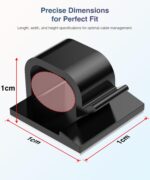 Self Adhesive Cable Clips for Cable Management Desk Wall Home Office - Black - Image 3