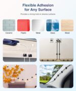 Self Adhesive Cable Clips for Cable Management Desk Wall Home Office - Black - Image 6