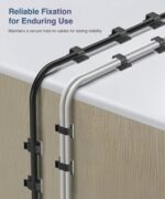 Self Adhesive Cable Clips for Cable Management Desk Wall Home Office - Black - Image 7